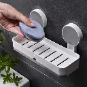 1 Pack Shelf Adhesive Soap Dish Holder with Drain No ing Installation 6.6 Lbs Bearing Weight Bathroom Shelf Kitchen Holder for Soap Bathroom Rack White