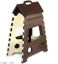 18-Inch Folding Step Stool Heavy Duty & Kid-Safe, Easy One-Flip Operation for Home Use (Brown)