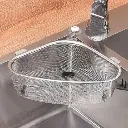 Kitchen Triangle Sink Strainer, Corner Sink Strainer Basket, Stainless Steel Food Catcher Strainer for Kitchen Waste, Vegetable (Pack of 1)