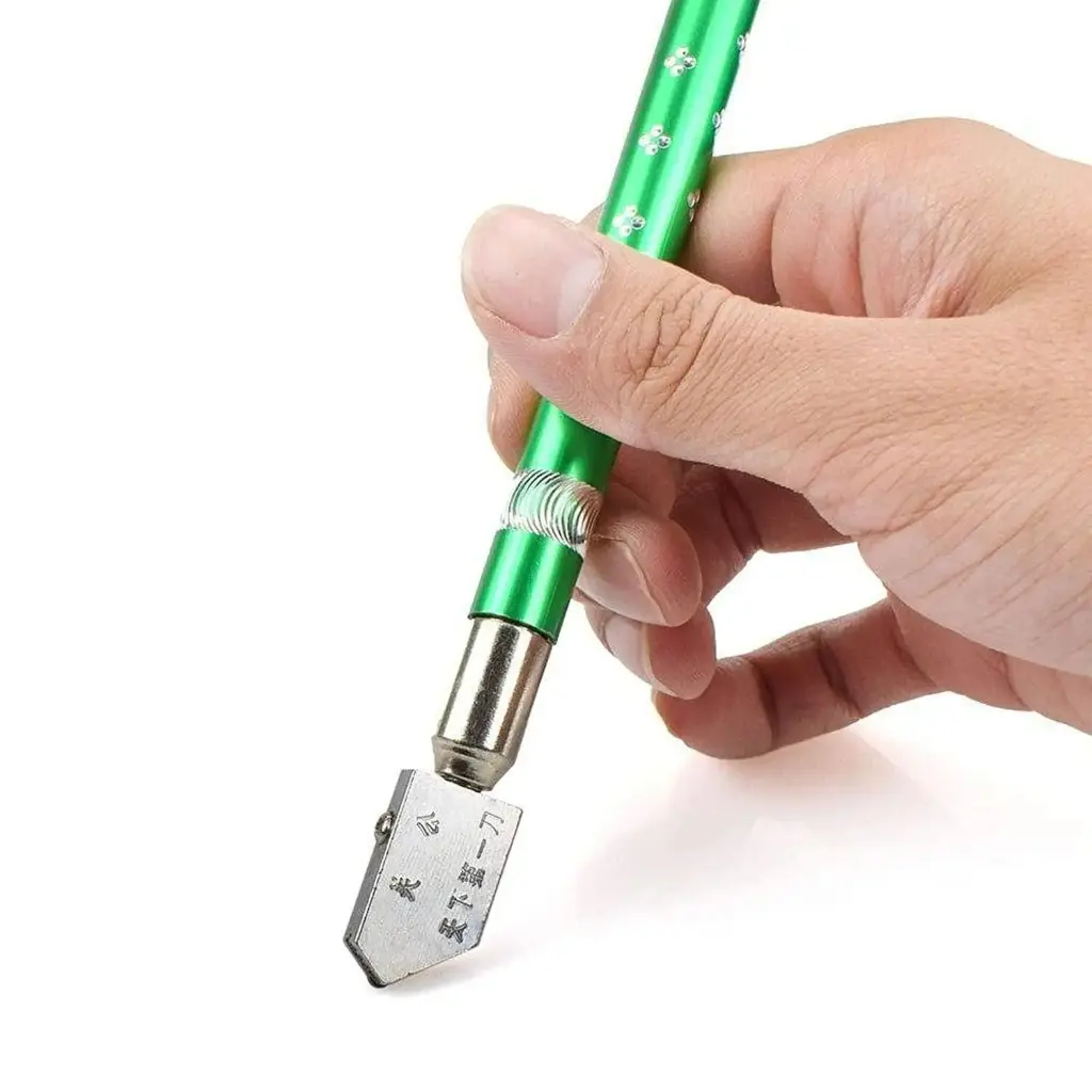 Professional Glass Cutting Tools - 5mm-15mm Metal Handle Pencil Style Glass Cutter Tool (1 Piece, Muti Colour)