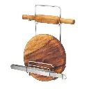 3in1 Stainless Steel Belan and Chakla Stand, Belan Tawa Chimta, Lightweight, Durable Chakla Holder for Kitchen