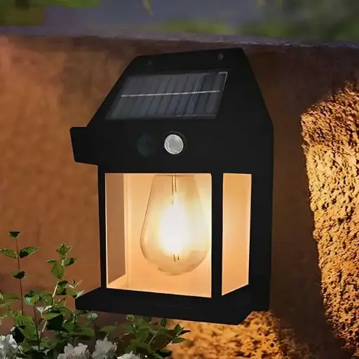 ENARA Solar Wall Lights Outdoor Pack Of 1, Wireless Motion Sensor Solar Wall Waterproof Wall Lantern With 3 Modes, Courtyard, Terrace & Garden Light