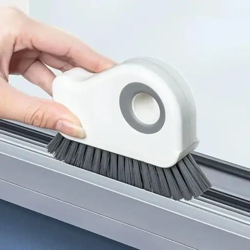 2 in 1 Groove Cleaning Brush Window Track Multifunction Grout Cleaner Tool Grip Brush Hard Bristle Crevice Cleaning Brush for Sliding Door Track