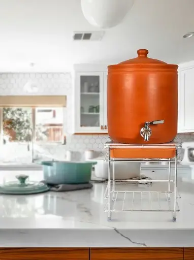 Stainless steel kitchen matka stand dining table pot rack holder utensil kitchen storage matka glass trey stand