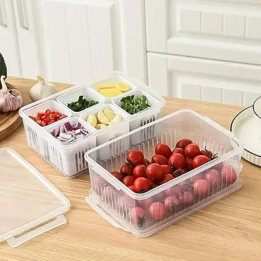 6 section vegetables,dryfruits storage container for fridge and multipurpose Container.